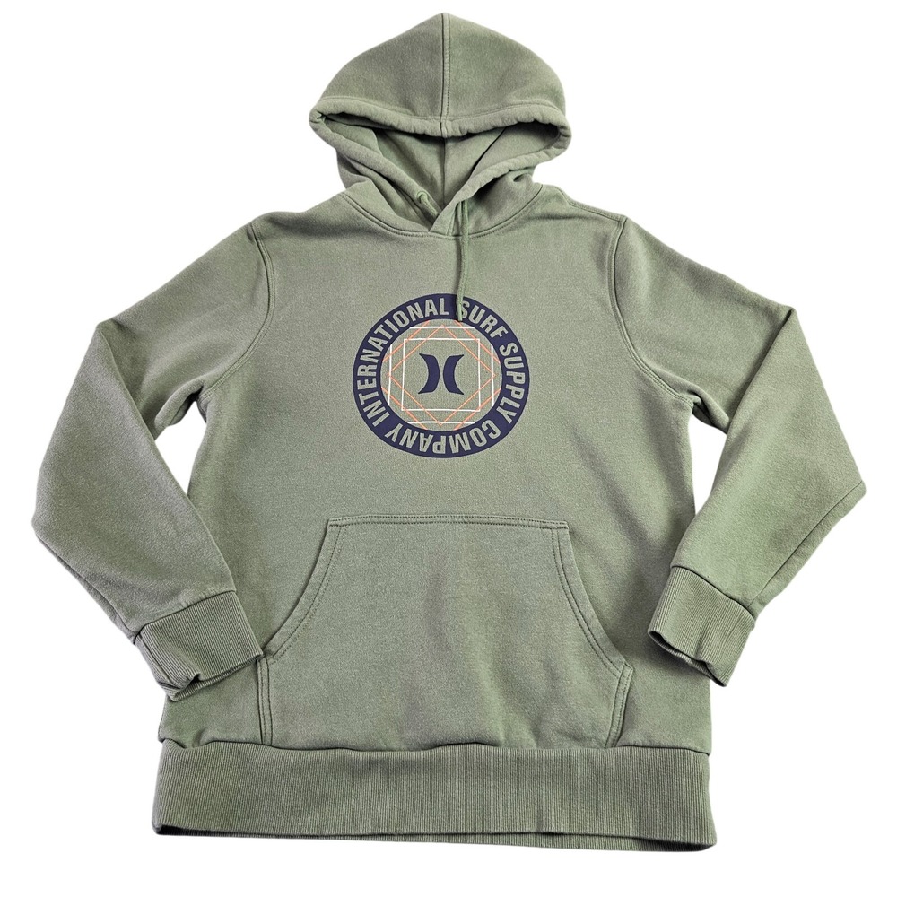 Hurley International Surf Supply‎ Hoodie Medium Green Pullover Minimalist Skater